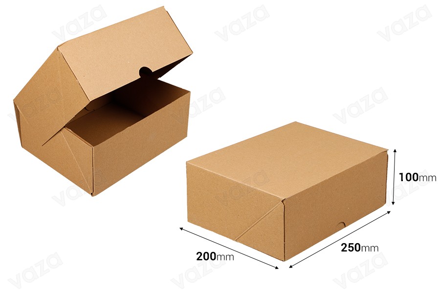 Karton 250x200x100 mm, 3-lagig, mit automatischer Montage (Nr. 70) – 25 Stück-εικόνα_διαστάσεις
