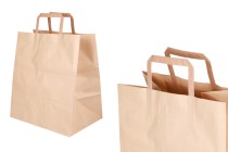 Papiertransportbeutel mit flachem Griff in Erdfarbe und den Maßen 260x180x260mm - 25 Stk Papiertransportbeutel mit flachem Griff in Erdfarbe und den Maßen 260x180x260mm - 25 Stk