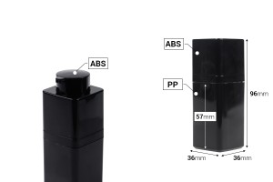 Shishe airless 15 ml akrilik në ngjyrë të zezë - 5 copë     -imazh_dimensione
