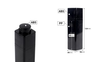 Airless-Flasche 30ml Acryl in schwarzer Farbe - 5 Stk-bildabmessungen