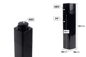 Airless-Flasche 50ml Acryl in schwarzer Farbe - 5 Stk-εικόνα_διαστάσεις