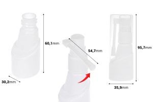 Flacon pulvérisateur de 30 ml à usage médical et pharmaceutique - 12 pièces-εικόνα_διαστάσεις