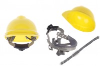 Protective helmet in yellow color
