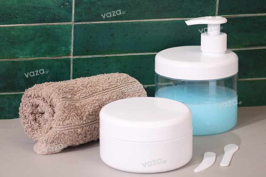 White jar cap with cream dispenser pump