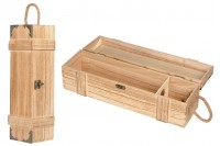 Kuti për ruajtjen e shisheve të verës prej druri me dorezë