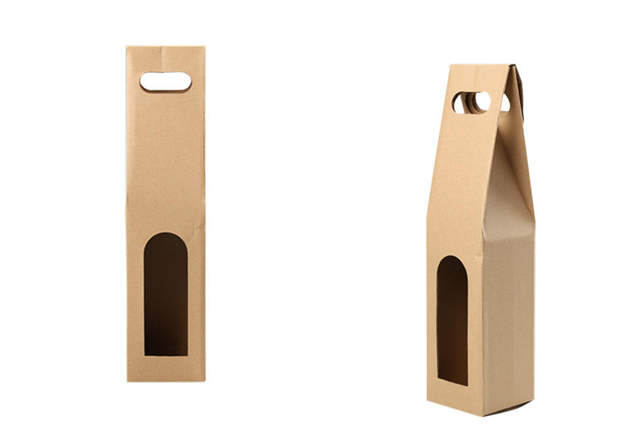 Emballage en papier-sac kraft pour bouteille de vin