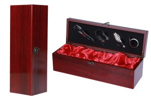 Coffret en bois de luxe avec accessoires pour bouteilles de vin-1
