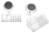 Kuti – bazë akrilike për organizimin e produkteve kozmetike dhe makijazhit, 4 nivele (15 vende) me pasqyrë.-imazh_produkt
