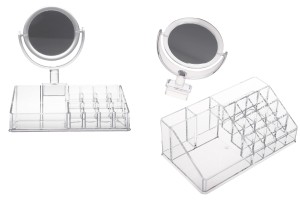 Kuti – bazë akrilike për organizimin e produkteve kozmetike dhe makijazhit, 4 nivele (15 vende) me pasqyrë.-imazh_produkt