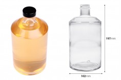 Flacon cylindrique en verre 1000 ml - 25 pcs
