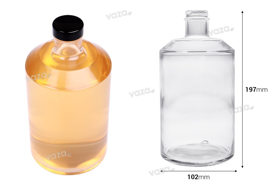 Cylindrical glass bottle 1000 ml - 25 pcs