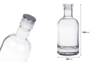Bouteille ronde en verre 200 ml - 20 pcs-photo_dimensions