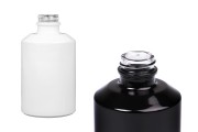 Cylindrical glass bottle 250 ml in black or white color