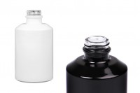 Cylindrical glass bottle 250 ml in black or white color