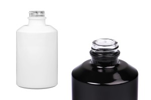 Flacon cylindrique en verre 250 ml de couleur noir ou blanc-εικόνα_προϊοντική