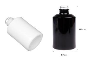 Flacon cylindrique en verre 250 ml de couleur noir ou blanc-εικόνα_διαστάσεις