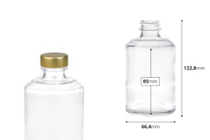 Γυάλινο μπουκάλι κυλινδρικό 250 ml-εικόνα_διαστάσεις