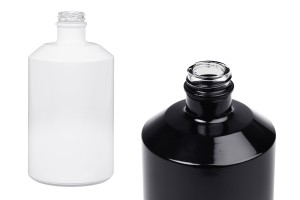 Zylindrische Glasflasche 500ml in weißer oder schwarzer Farbe-εικόνα_προϊοντική