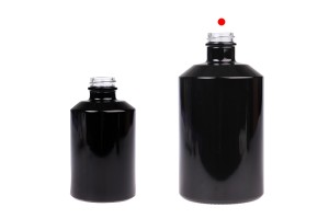 Zylindrische Glasflasche 500ml in weißer oder schwarzer Farbe-εικόνα_σύνθεση