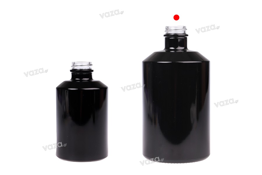 Flacon cylindrique en verre 500 ml de couleur blanche ou noire