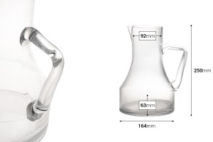 Caraffa di vetro da 2300 ml con manico 164x250-εικόνα_διαστάσεις
