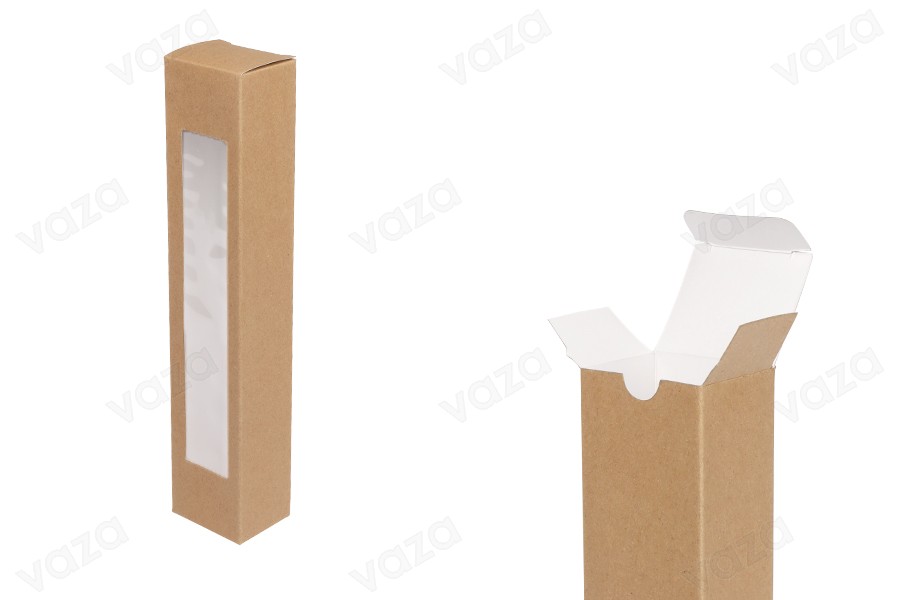 Kraftpapierschachtel (350g/m²) 50x40x250 mm mit Fenster - 20 Stück Kraftpapierschachtel (350g/m²) 50x40x250 mm mit Fenster - 20 Stück-produktbild