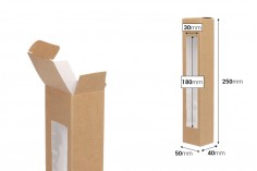 Χάρτινο κραφτ κουτί (350g) 50x40x250 mm με παράθυρο - 20 τμχ