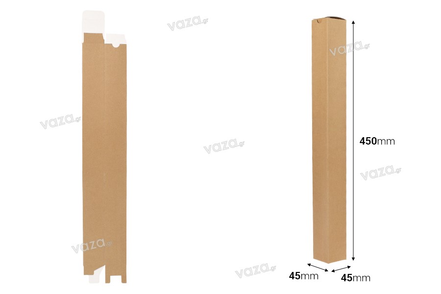 Χάρτινο κραφτ κουτί (350g) 45x45x450 mm για λαμπάδες - 20 τμχ