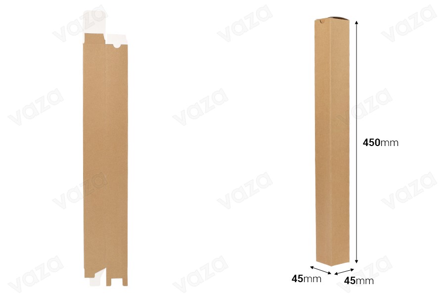 Kraftpapierschachtel (350 g/m²) 45 x 45 x 450 mm - 20 Stück Kraftpapierschachtel (350 g/m²) 45 x 45 x 450 mm - 20 Stück-bildabmessungen