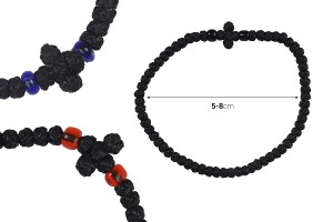 Corde de prière au poignet 60+5 nœuds faite à la main à partir de fil ciré - 10 pcs-εικόνα_διαστάσεις