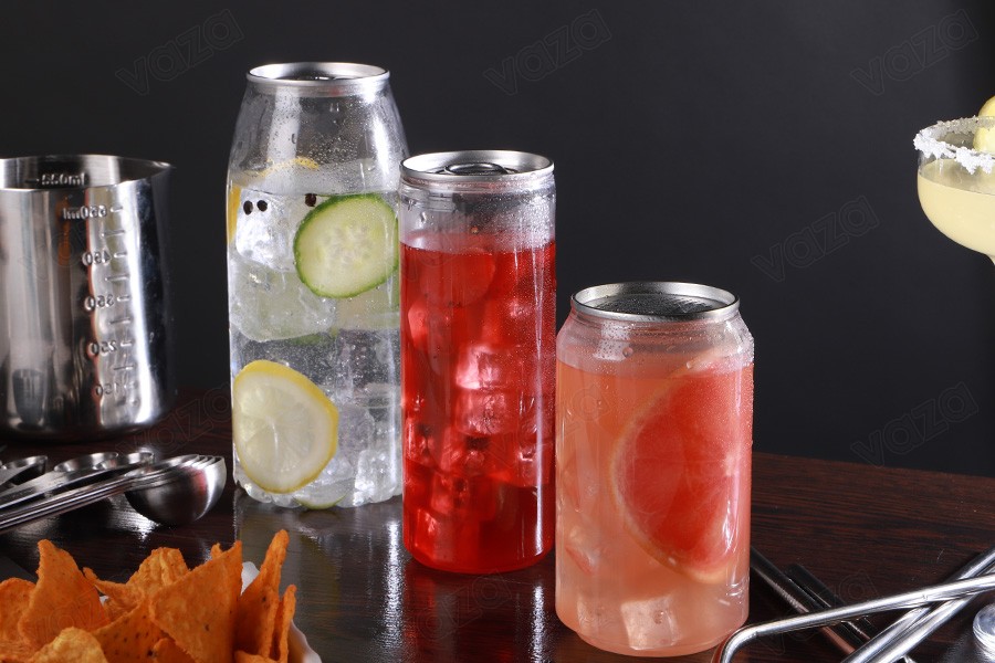 Plastikflasche (PET) 650ml transparent mit Aluminiumdeckel (erfordert die Verwendung einer Verschließmaschine) – 100 Stück-bildgruppe