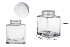 Luxury glass jar 280 ml with silver matte lid and silver stripe - 6 pcs