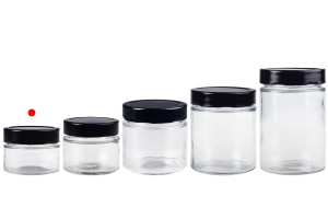 Cylindrical glass jar 100 ml with black cap T.O 70 Deep - 140 pcs-εικόνα_σύνθεση