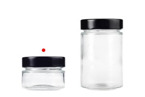 Zylindrisches Glasgefäß 75 ml mit schwarzem Deckel T.O 63 Deep - 160 Stk-εικόνα_σύνθεση