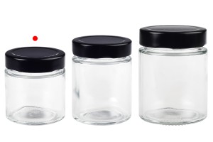 Pot cylindrique en verre 100 ml avec couvercle noir T.O 58 Deep - 160 pcs-εικόνα_σύνθεση
