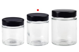 Pot cylindrique en verre 150 ml avec couvercle noir T.O 58 Deep - 120 pcs-εικόνα_σύνθεση