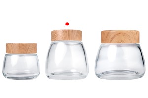 Glasdose 280 ml mit Kunststoffdeckel im Holzdesign - 6 Stk-εικόνα_σύνθεση