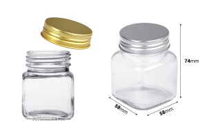 Glasgefäß 100ml mit Aluminiumdeckel - 12 Stk-2