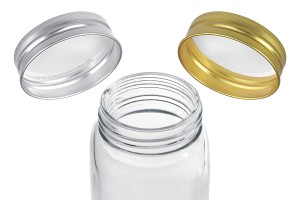 Glasgefäß 200ml mit Aluminiumdeckel - 12 Stk-bildgruppe