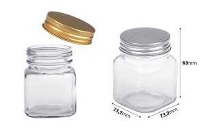 Pot en verre 280 ml avec couvercle en aluminium - 12 pcs-εικόνα_διαστάσεις