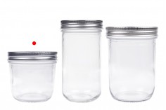 Glass jar 300 ml with silver aluminum cap - 6 pcs