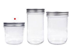 Pot en verre 300 ml avec couvercle en aluminium argenté - 6 pcs-5