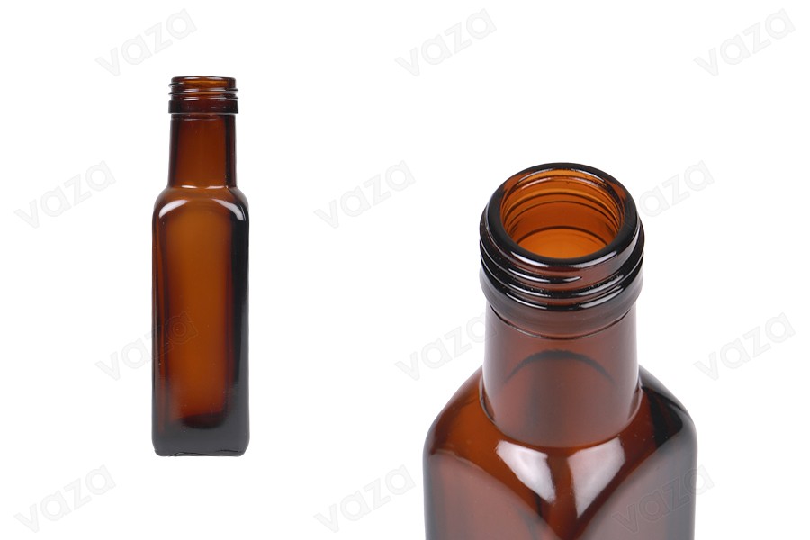 Bouteille en verre Marasca Caramel de 100 ml avec bec verseur PP31.5-photo_produit