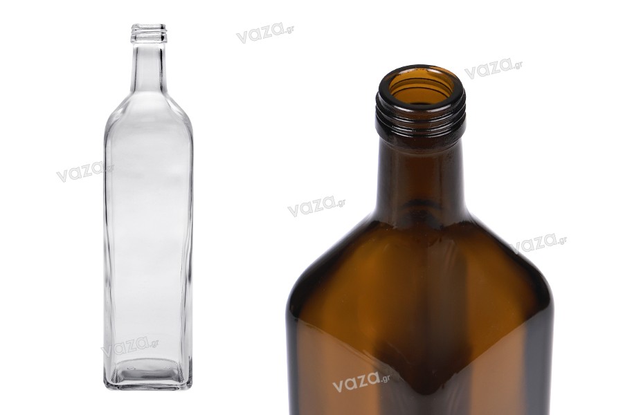 Bouteille en verre Marasca de 1000 ml avec bec verseur en PP 31,5 - 35 pièces