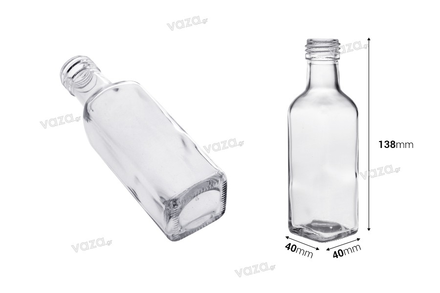 Glass bottle 100 ml transparent Marasca with spout PP 24 - 120 pcs