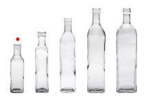 Γυάλινο μπουκάλι 100 ml διάφανο Marasca με στόμιο PP 25 - 120 τμχ
