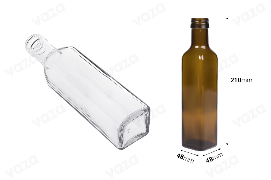 Bouteille en verre 250 ml Marasca avec bec verseur PP 31,5 - 60 pcs Bouteille en verre 250 ml Marasca avec bec verseur PP 31,5 - 60 pcs-photo_dimensions