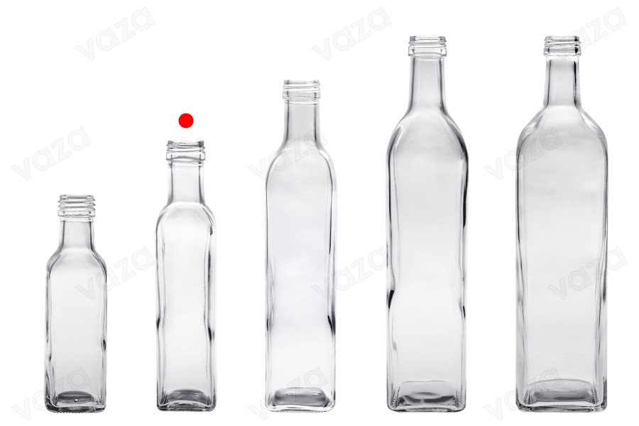 Bouteille en verre 250 ml Marasca avec bec verseur PP 31,5 - 60 pcs Bouteille en verre 250 ml Marasca avec bec verseur PP 31,5 - 60 pcs-photo_groupe