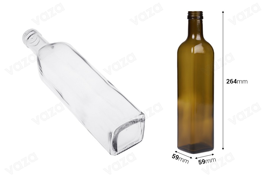 Glass bottle 500 ml Marasca with spout PP 31.5 - 50 pcs Glass bottle 500 ml Marasca with spout PP 31.5 - 50 pcs-image_dimensions