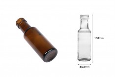 Bottiglia in vetro caramello 100 ml Dorica con beccuccio PP 31,5 - 120 pz